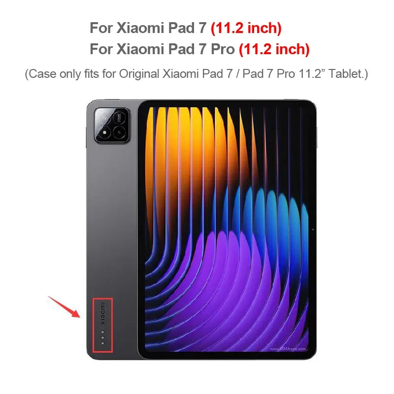 Coque For Xiaomi Pad 7 Case with Pen Holder PU Leather Soft Back Trifold Stand Cover For Xiaomi Pad 7 Pro Mi Pad 7 Case 11.2''