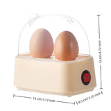 Electric Egg Boiler Automatic Cooker Rapid Egg Boiler Breakfast Machine Multi-Function Egg Cooker 2 Eggs Portable Food Steamer