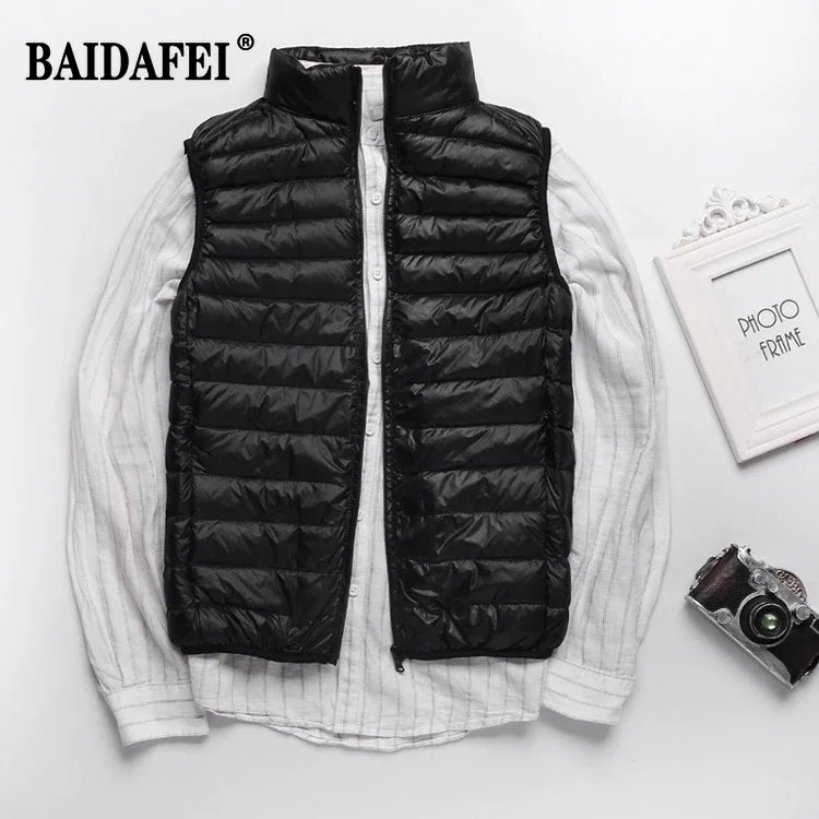 Plus Size 5xl 6xl 7xl Men's Lightweight Water-Resistant Packable Puffer Vest 2024 New Arrivals