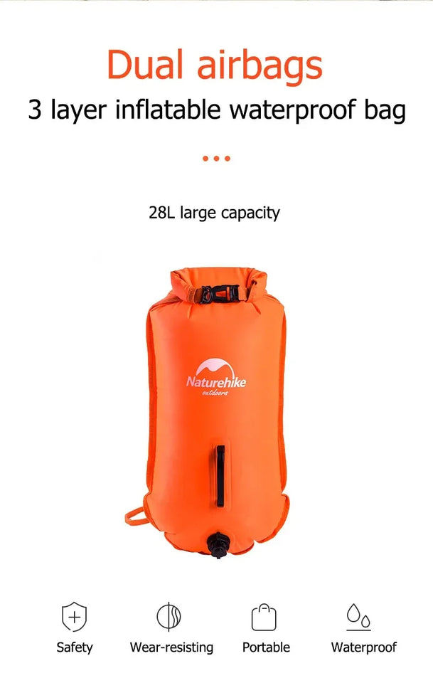 Naturehike  Inflatable Waterproof Bag Swimming Lifesaving Pressure Resistant Large Capacity Portable NH17S001-G