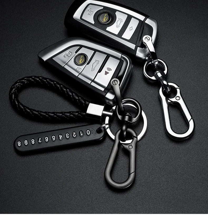 Mobile Phone Number Plate Woven Rope Car Key Anti-loss Phone DIY Pendant Men's and Women's 8-shaped Key Chain Key Chain