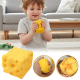 Square Cheese Squishy Toys Slow Rebound Push Stress Relief Sensory Toys Cheese Stress Balls Fidget Toys for Children Adult