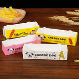 100pcs/lot Hot Dog Packaging Box Sausage Snack Food Boat Boxes Disposable Party Food Serving Tray Catering Takeaway Paper Box