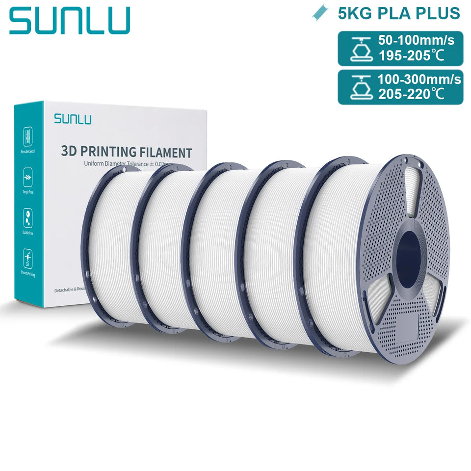 SUNLU Pla Plus 3D Filament 1.75mm Good Toughness Multicolor Neatly Wound PLA+ Filaments for FDM 3D Printing Materials 5KG