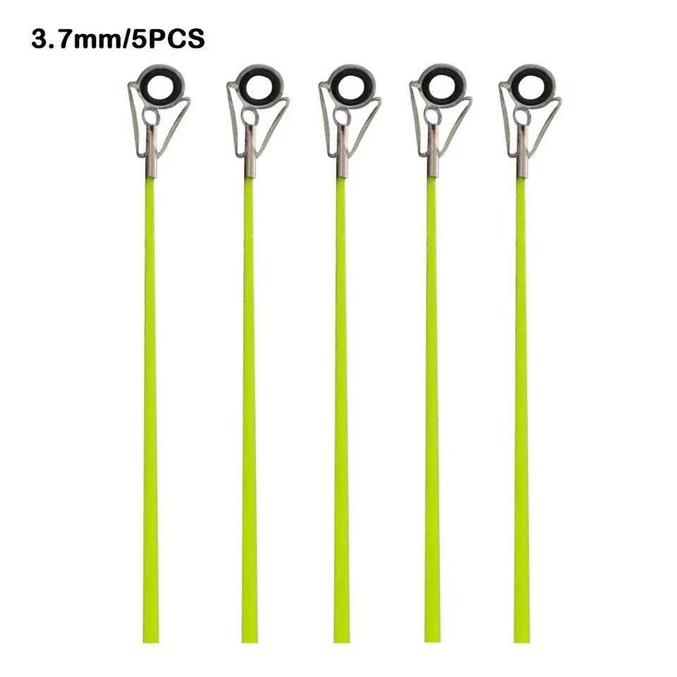 5pcs 40cm Fishing Rod Tip Retractable Carbon Fiber Fiberglass Fishing Pole with Top Ring Boat/Raft Rod Tip Spare Tail Fiberglass