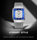 NIBOSI Mens Watches Top Brand Luxury Square Quartz Watch Men Slim Mesh Waterproof Sport Wristwatch Date Luminous Reloj Hombre