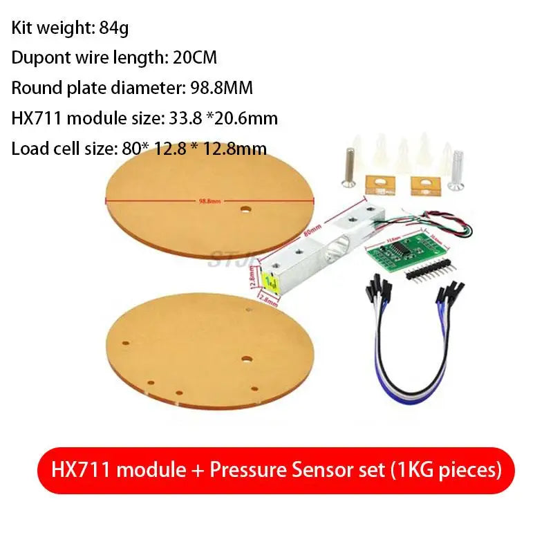 Digital Load Cell Weight Sensor HX711 AD Converter Breakout Module 1KG-20KG Portable Electronic Kitchen Scale for Arduino Scale
