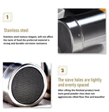 1pc Stainless Steel Chocolate Shaker Cocoa Flour Coffee Sifter Or 16Pcs Coffee Stencils Template Strew Pad Duster Spray Tools