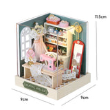 Coffee Shop Wooden Mini Doll House DIY Small House Kit  3D Puzzle Assembly Toy Miniature Dollhouse With Furniture Lighting Gifts