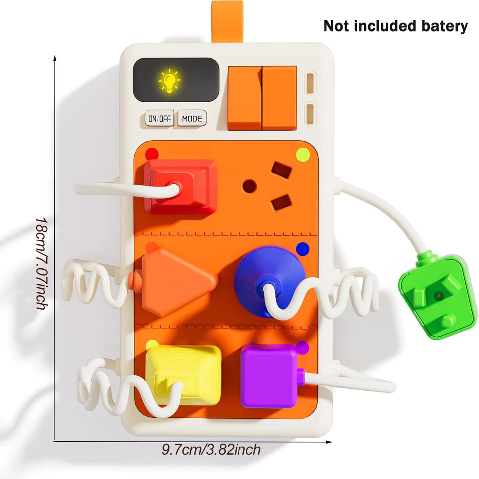 Montessori Early Educational Toys Sensory Plug Outlet for Toddlers Busy Board with Light & Sounds Airplane Car Travel Toys Gift