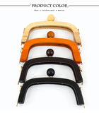 1Pc 20.5cm Wood Purse Frame Wooden Bead Bag Handles Metal Screws Wallet Closure Clip Kiss Clasp DIY Handmade Bags Accessories