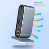12-in-1 Vertical Docking Station USB C Docking Station TYPE C HUB USB Splitter HDMI 4K/LAN 100M/USB3.0 5Gbps/VGA 1080P/PD100W