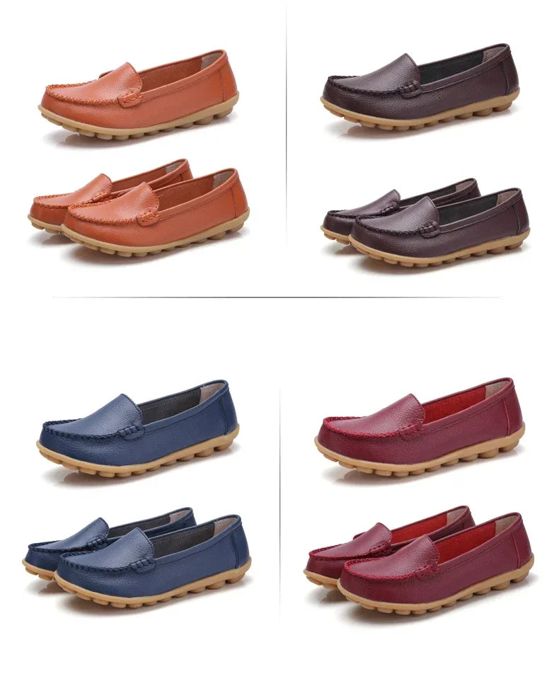 Women Flats Ballet Shoes Woman Cut Out Leather Breathable Moccasins Women Boat Shoes Ballerina Ladies Casual Shoes