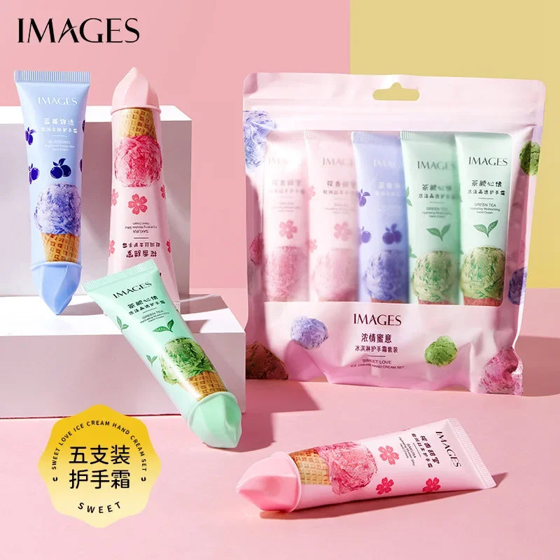 5pcs Plant Fruit Fragrance Hand Cream Sets Moisturizing Handcream Set Hand Care Nourishing Anti Chap Skin Care for Foot