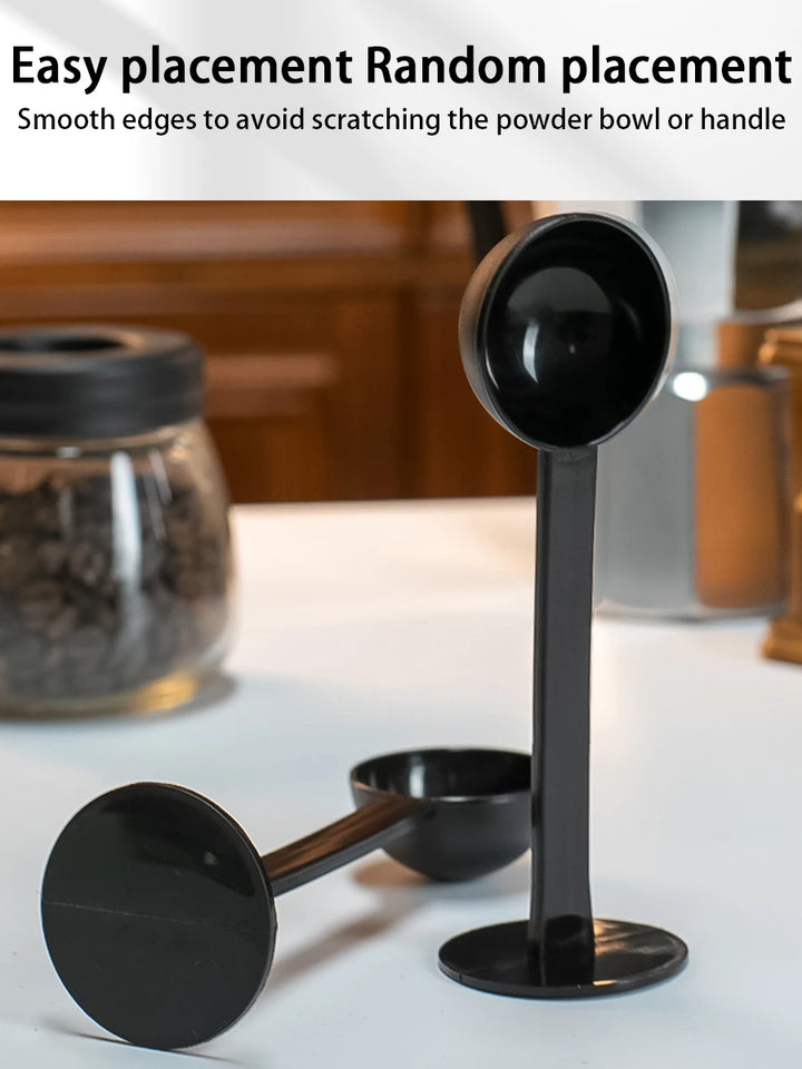 Black long handled coffee spoon, multifunctional plastic coffee measuring and tamping spoon, powder spoon, coffee kitchen tool,