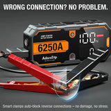 Car 6250A Portable 12V  Jump Starter Power Bank 12V Auto Battery Charger Booster Starting Device For 10.0L GAS/6.5L DIESEL