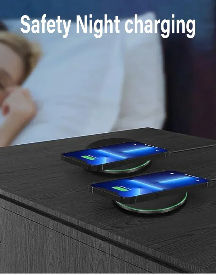 Fast Wireless Charger Pad Stand for iPhone 16 15 14 Samsung Xiaomi Earphone Phone Chargers Induction Wireless Charging Station