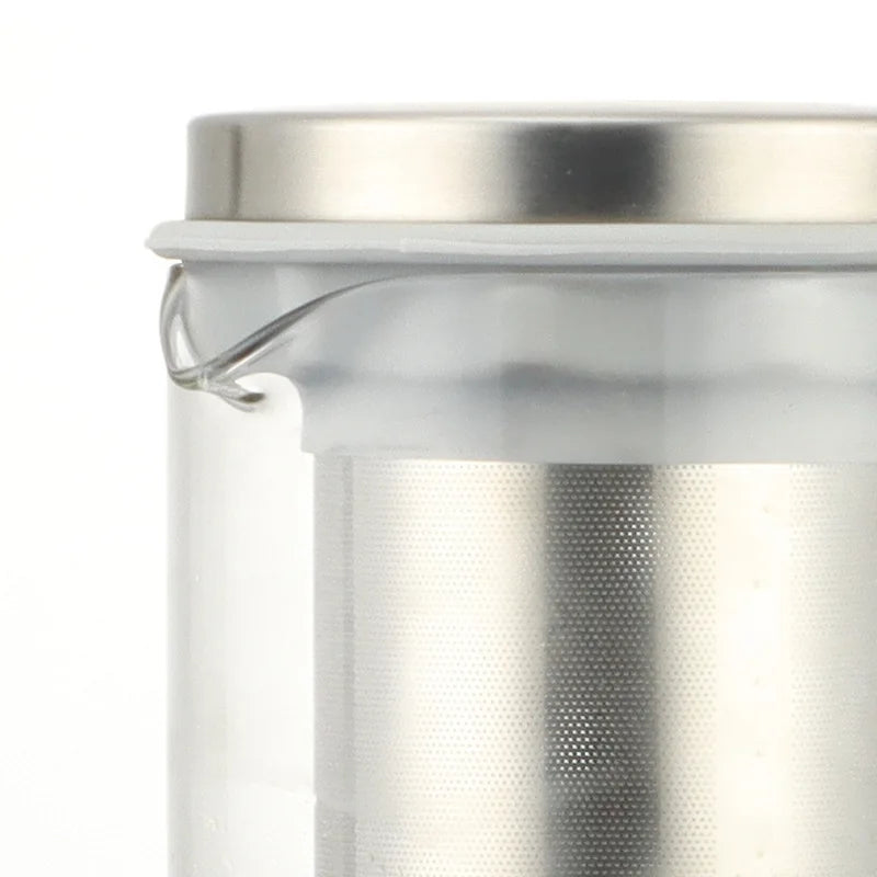 800ml Iced Coffee Maker Cold Brew Cafe Glass Pot Steel Filter Infuser Ice Tea Brewing Jug Dispenser Cold Cafe Bottle Container