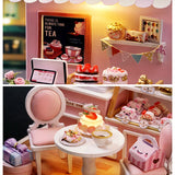Coffee Shop Wooden Mini Doll House DIY Small House Kit Making And Assembling Room Models Toys For Kid Birthday Gifts Dollhouse