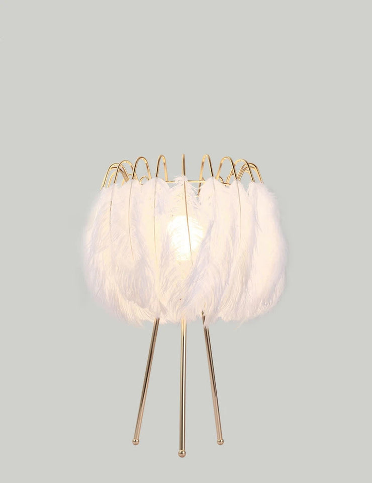 Modern Floor lamp for Living room Studio Bedroom Girl room feather lamp tripod minimal Gold floor table lamp