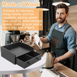 Capsule Coffee Display Rack Storage Coffee Bar Organizer with Drawer Wood Coffee Station Organizer Coffee Machine Base Drawer