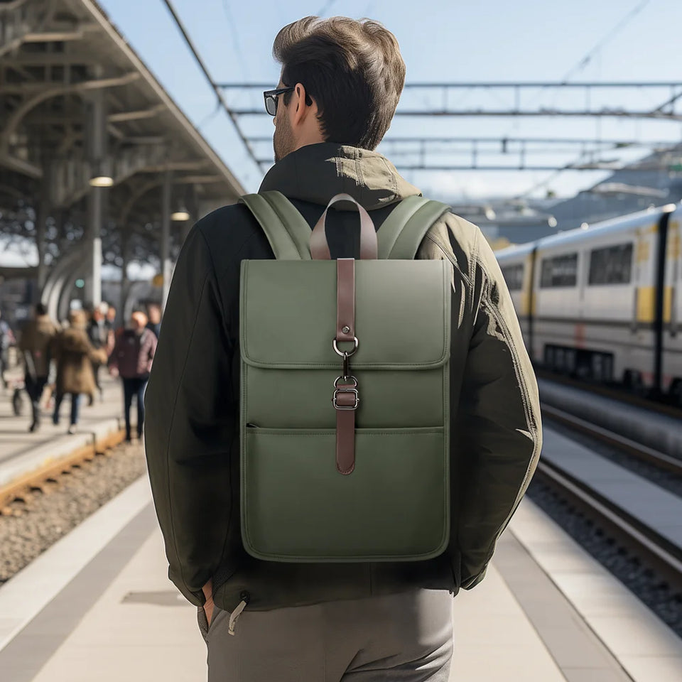HK Men's Fashion 15.6" Laptop Backpack Waterproof Work Backpacks Teenage Student Charging Travel Shoulder Bag Women's Backpack