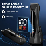 SEJOY Body Pubic Hair Trimmer for Men With Standing Recharge Dock,Balls Women Lady Shaver Hair Removal Bikini Trimmer