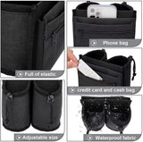 Luggage Cup Holder Travel Essentials Cup Holder Hands-Free Drink Holder with 2 Coffee Mugs Suitcase Drink Bag Travel Luggage Acc
