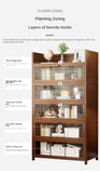 Bookshelf, bookcase, dust-proof floor-standing storage rack, household children and students storage rack with doors