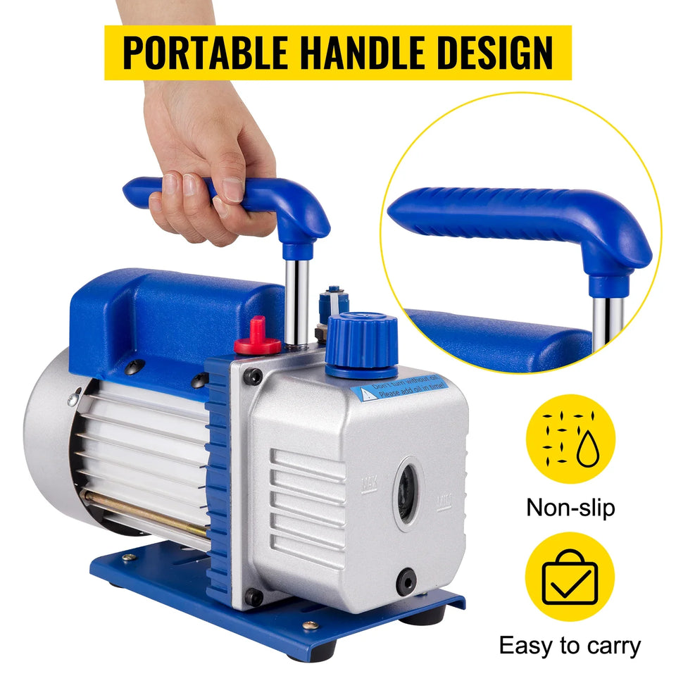 SIHAO 1.8CFM Vacuum Pump with Gauges AC Refrigerant  Vacuum Packing Air Condition Automobile Maintenance 220V 110V