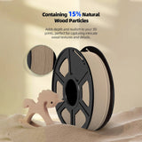Wood PLA Filament 1.75mm Beginner Bundle,  Individually Vacuum Packed, 250g/500g/1000g Spool, Black wood +Walnut+Logs+cyan wood