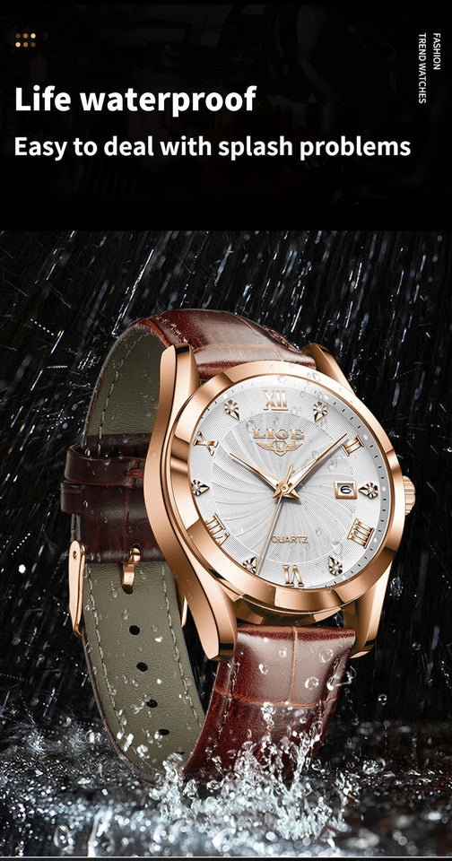 LIGE New Luxury Watch for Men Military Leather Man Wristwatch Quartz Clock Waterproof Luminous Date Week Men's Watches Reloj+box
