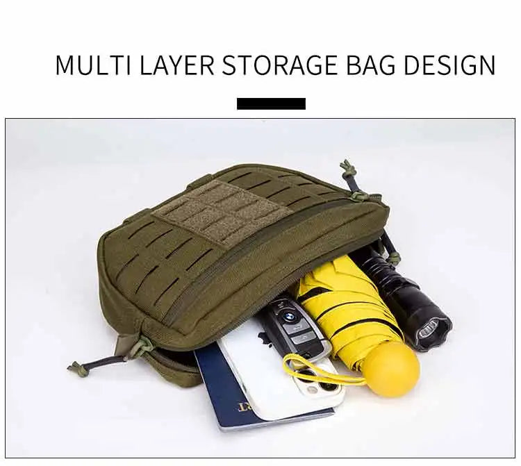 1050D Sports Hunting Dump Pouch Nylon Front Pouch of Plate Carrier Chest Rig with Molle Carrying Kit Pouch