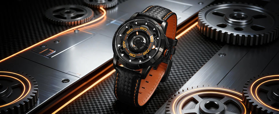 BERNY Automatic Men's Skeleton Watch 5ATM Luminous Sapphire Exhibition 3D Dial 316L Steel MIYOTA 82S0 Mechanical Watches for Men