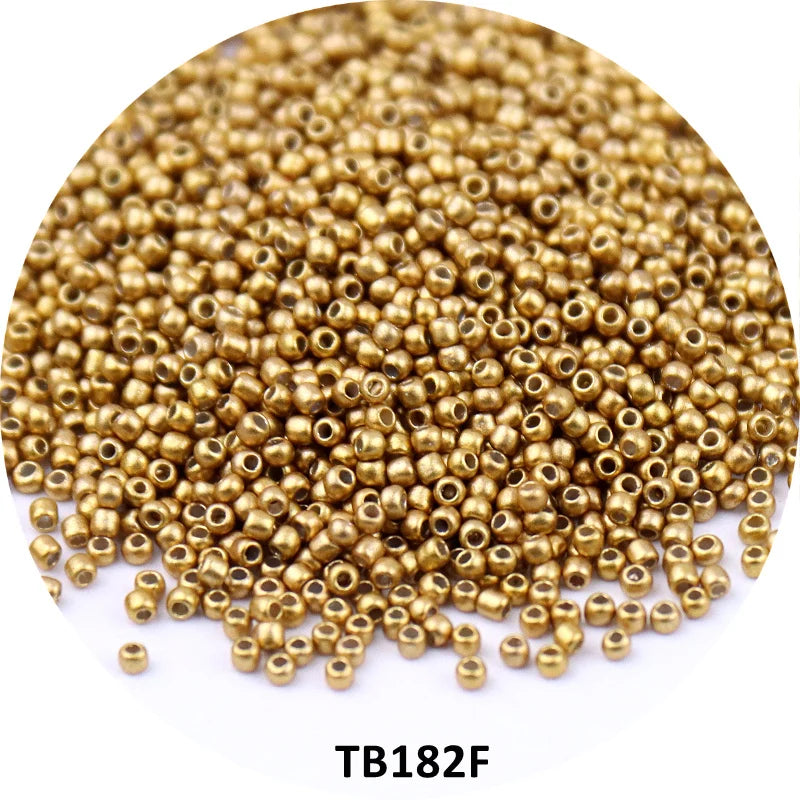 Golden 15/0 Japanese Seedbeads 1.5mm Uniform Metallic Bronze Round Spacer Glass Beads For DIY Jewelry Making Garments Accessory