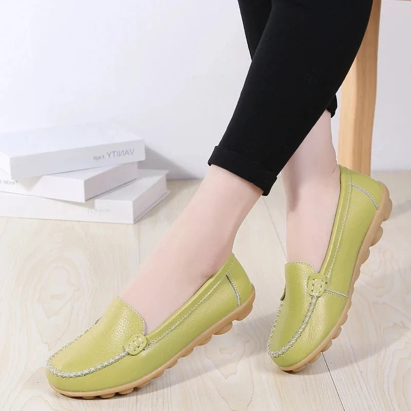 Women Flats Ballet Shoes Woman Cut Out Leather Breathable Moccasins Women Boat Shoes Ballerina Ladies Casual Shoes