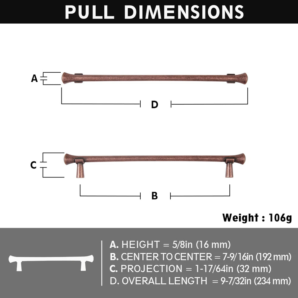 Goo-Ki Antique Brass Stainless Steel Cabinet Handles T Bar Knobs Modern Drawer Pulls for Kitchen Cabinet Hardware for Bedroom