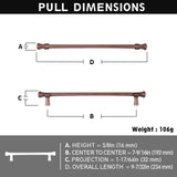Goo-Ki Antique Brass Stainless Steel Cabinet Handles T Bar Knobs Modern Drawer Pulls for Kitchen Cabinet Hardware for Bedroom