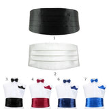 Gentleman Solid Wide Silk Satin Elastic Belly Band Tuxedo Cummerbund Commercial Banquet Model Business  Without Bowtie