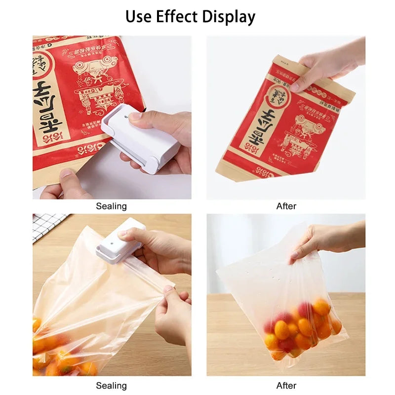Mini Food Vacuum Sealer Portable for Insulated Lunch Bags & Snack Packaging Mini Hea Bag Seal Machine
