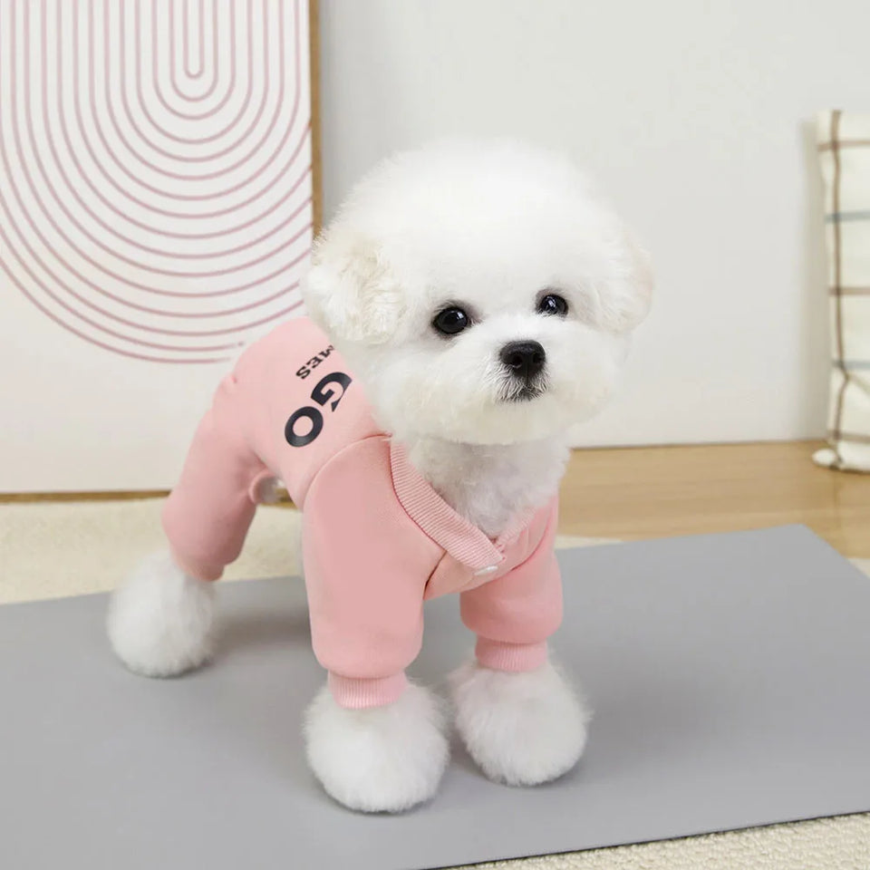 4 Legs Dog Hoodies Jumpsuit for Small Dogs Puppy Clothes Sport Dog Pullover Sweatshirt Doggies Winter Coat Warm Pet Cat Apparel