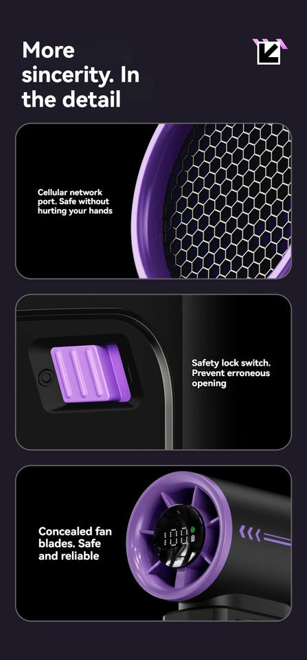 2025 New High Speed Turbo Small Air Cannon Electric Fan Portable Digital Display Handheld Fan USB Charging Fan Outdoor Mini Fan