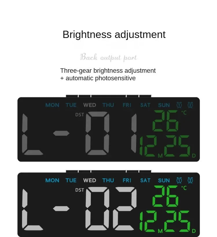 Digital Led Alarm Clock Temperature Date and Week Display Table Clock Night Mode Brightness Adjustable Electronic Alarm Clocks