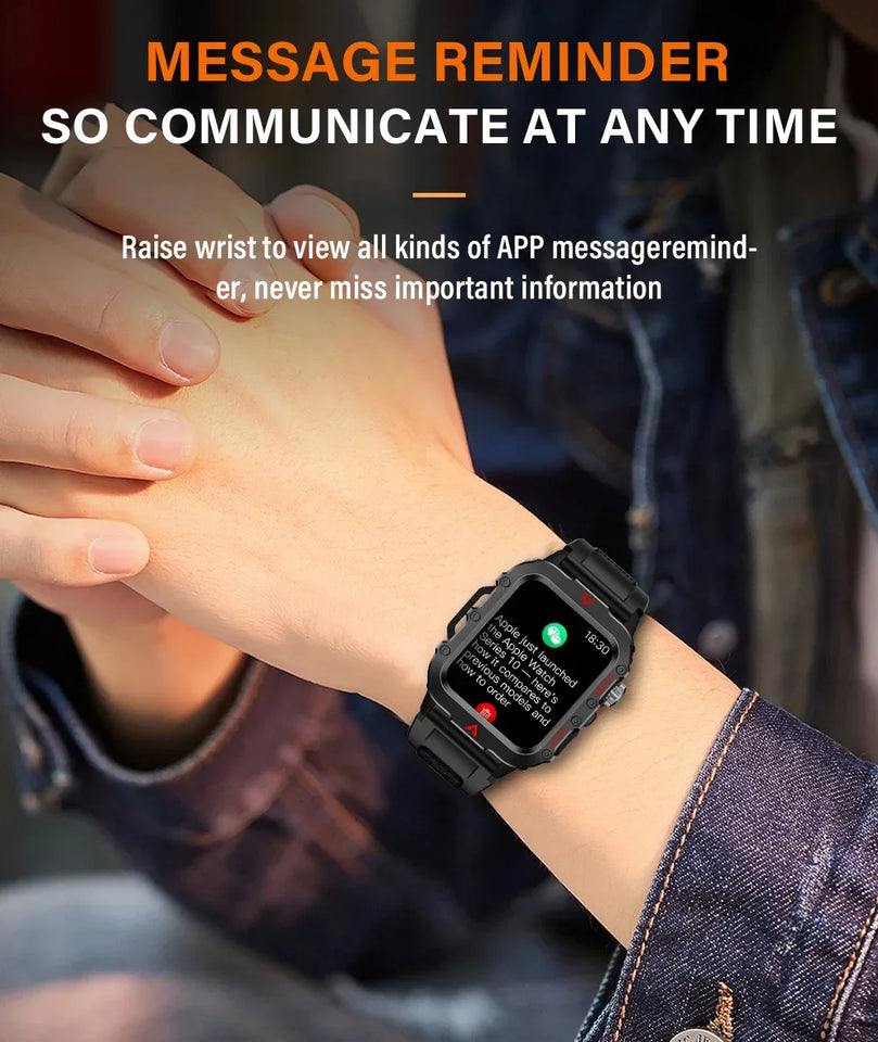 2025 New LED Men's Smartwatch 1.73" Screen Bluetooth Answer Call Smartwatch Multi Sport Modes Health Monitoring Fitness Watches