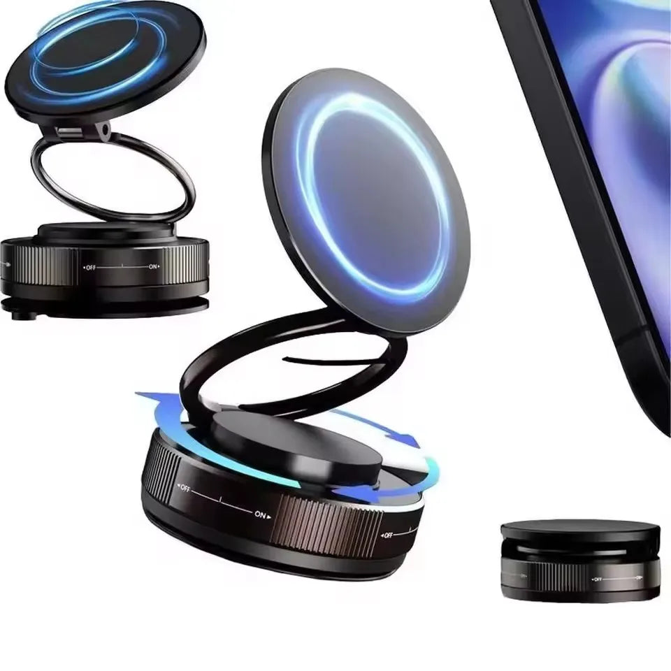 Vacuum Magnetic Phone Holder Adjustable Suction Phone Mount 2025 Upgraded Phone Stand for All Smartphones & Vehicles/Gym/Mirror