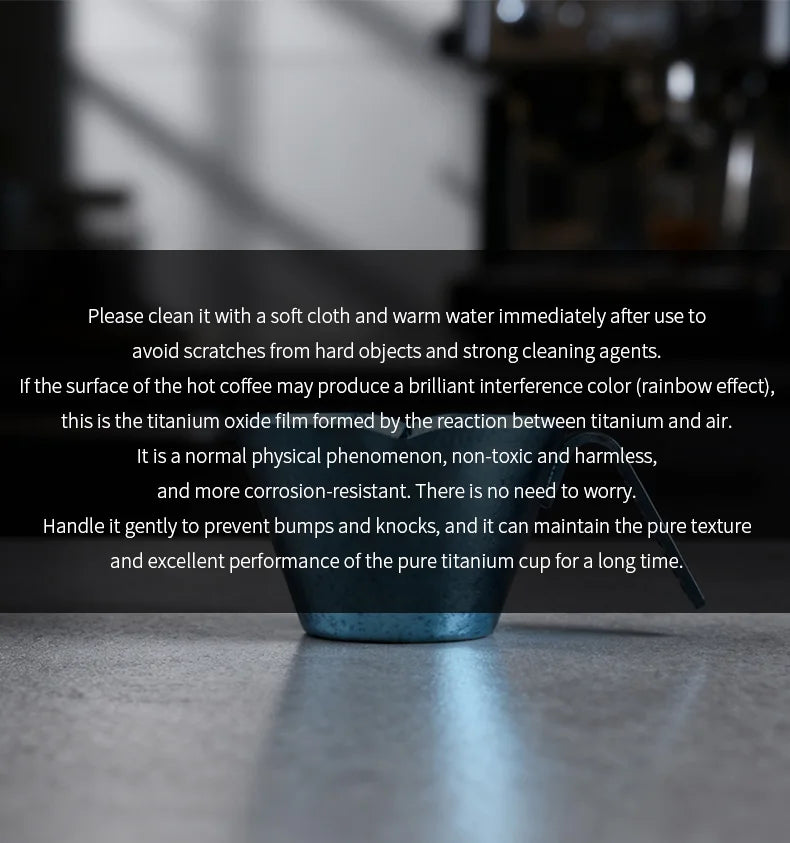 Bincoo Premium Titanium Coffee Cup 90ml for Espresso Extraction and Milk Measurement Durable Pure Titanium Construction Perfect