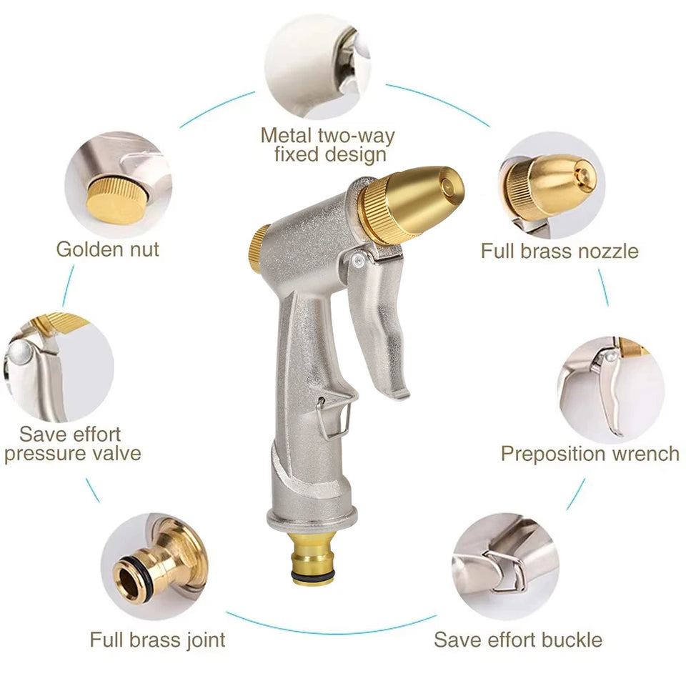 High Pressure metal Garden Water Spray Gardening Sprayer Water Hose Jet Household Lawn Car Washing Guns Yard Watering Sprinkle