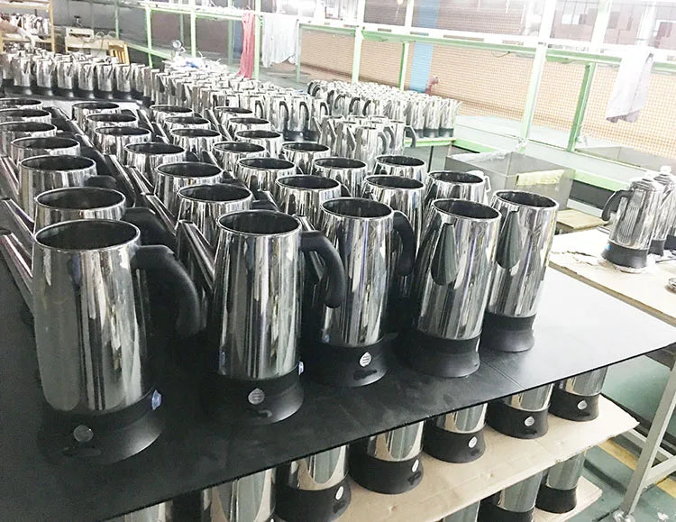 Electric Percolator 1.8L 12Cup Italian Coffee Maker Stainless Steel Quick Heating Reusable Filter Basket Fast Brew Home Office