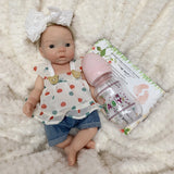 AnjoDoll 10Inch Silicone Girls Whole Body Soft Solid Silicone Reborn Doll Handmade Painted Washable Play Dolls Toys For Gifts