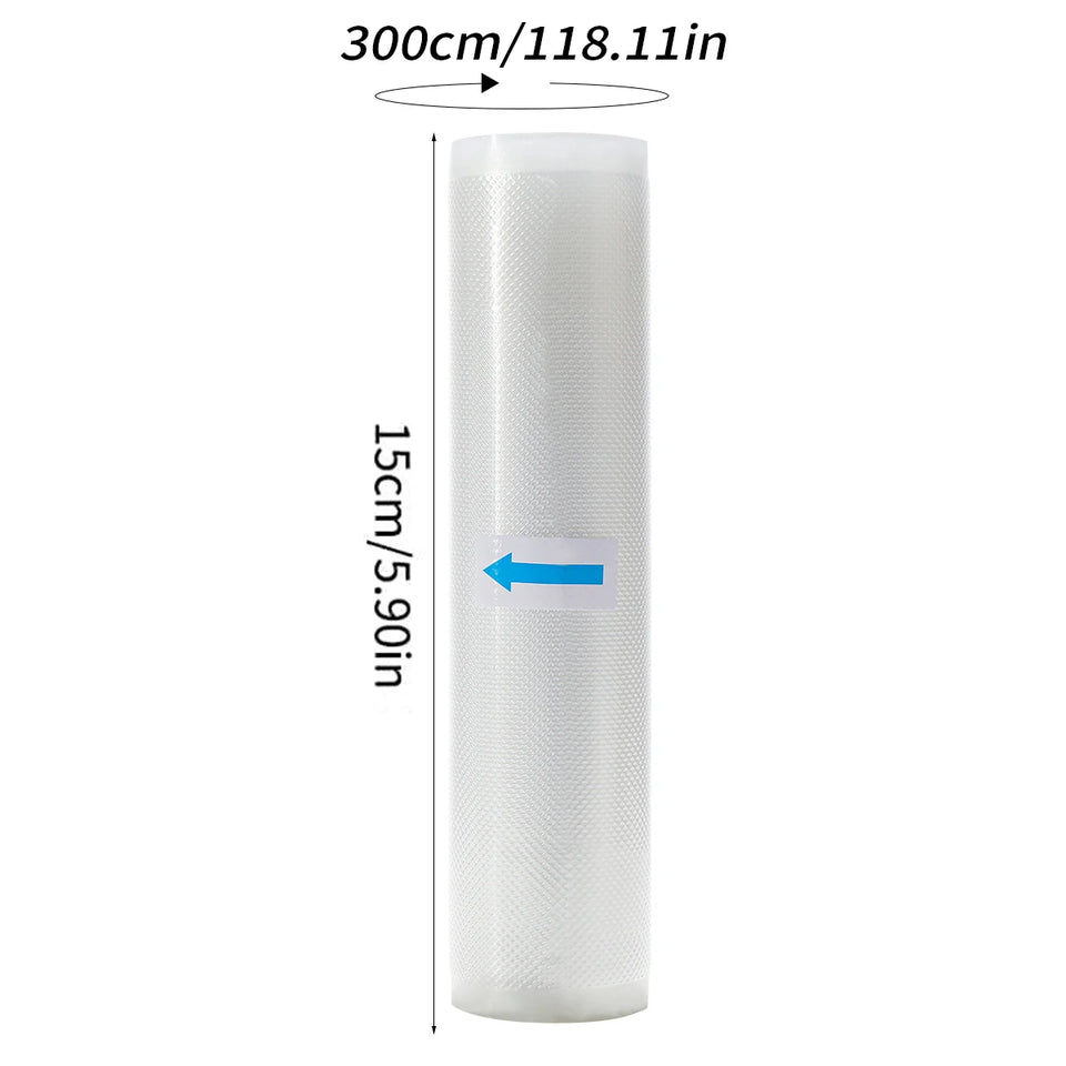 Single roll 3m food vacuum sealed bag roll, free of bisphenol A, seven layer co extruded diamond pattern food packaging bag
